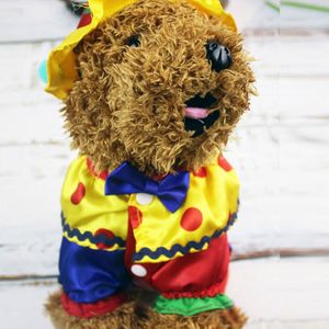 Kleurrijke Hond rollenspel Suit Puppy Cat Leuke Clown Kostuum Kerst Decor