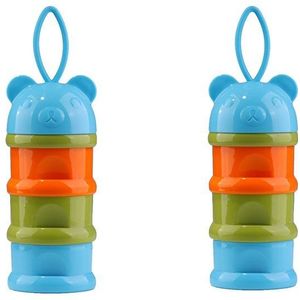 2Pcs Baby Melkpoeder Container Bebe 3 Layer Formule Dispenser Draagbare Babyvoeding Opbergdoos Waggel Kids Voor Buiten reizen