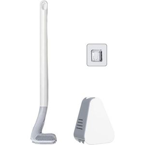 Wc Borstel Water Lekvrije Met Base Siliconen Wc Platte Kop Flexibele Zachte Haren Borstel Met Sneldrogend Houder set