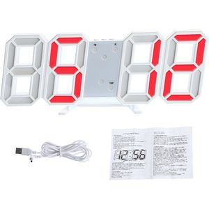8 Kleuren 3D Digitale Tafel Klok Wandklok Led Nachtlampje Datum Tijd Display Alarm Usb Home Decoratie Woonkamer