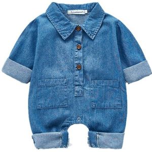 Baby Rompertjes Pasgeboren Meisjes Clothesjumpsuits Navy Jean Infantil Bebes Mouwloze Playsuits 0-18Month Kinderen Overalls Kleding