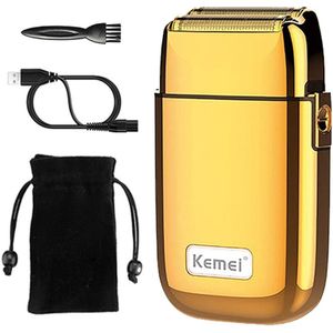 Kemei Alle-Metalen Krachtige Folie Elektrisch Scheerapparaat Haar Oplaadbare Scheren Machine Voor Mannen Baard Scheerapparaat Kapper Afwerking