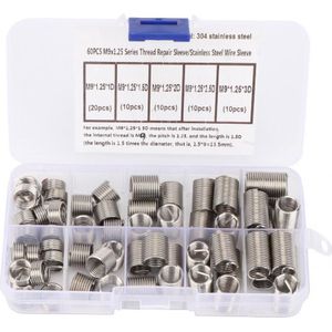 Draad Reparatie Kit 60 pcs M9 * 1.25 Opgerolde Draad Draad Reparatie Insert Rvs Draad Schroeven Mouw Set