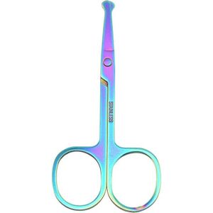 Stainless Steel Beauty Scissors Beauty Makeup Tools Small Scissors Round Head Nose Hair Scissors Curved Pointed Eyebrow Trimmer