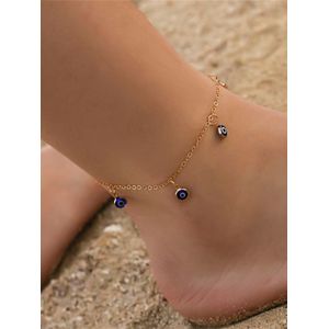 Klassieke Turkse Evil Eye Enkelbanden Voor Vrouwen Mode Been Ketting Bohemian Blauwe Ogen Hanger Enkelband Zomer Strand Voet Sieraden