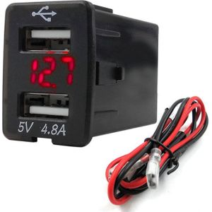 12V Dual Usb Car Charger Led Voltmeter 4.8A Power Adapter Voor Nissan Smart Telefoon