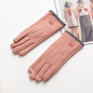 Winter Vrouwen Handschoenen Suede Thicken Interne Pluche Touchscreen Furry Warm Outdoor Sport Rijden Handschoenen Vrouwelijke Mitten