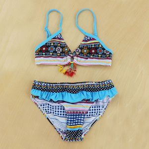 Zomer Meisje Maya Strepen Split Bikini Kids Beach Badmode Kleding Meisjes Zwemmen Bikini Set Voor Meisjes Badpakken