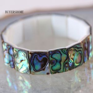 Mode-sieraden Natuurlijke 13x18MM Blue Nieuw-zeeland Abalone Shell Kralen Armband 7 "1 Pcs h031
