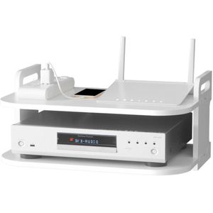 Woopower - Dikke Tv Box Plank - Muurbevestiging - Opslag - Dubbele Laag - Router Beugel Ondersteuning Thuis