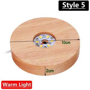 5 Stijlen 3D Led Lamp Base Creatieve Nachtverlichting Tafellamp Houten Lamp Base Gradiënt Kleurrijke Verlichting Voor Thuis Decoratieve licht