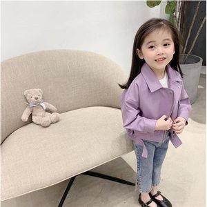 Lawadka Lente Herfst Winter Kids Meisjes Pu Jas Jas Kleding Mode Zwart Lederen Jassen Kinderen Bovenstukken Kleding 2-6Yers