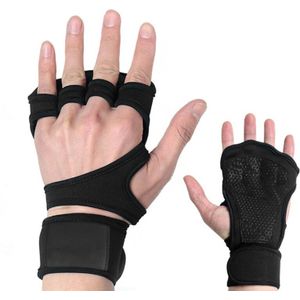 Gewichtheffen Fitness Handschoenen Met Wrist Wraps Siliconen Gel Volledige Palm Bescherming Gym Workout Handschoenen Power Lifting Apparatuur
