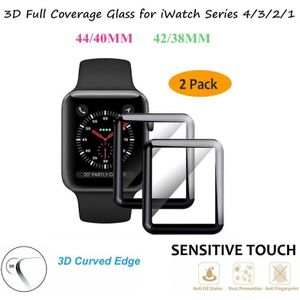 2 Stuks Veel Voor Apple Horloge 44Mm 40Mm Serie 4 3 2 1 3D Gebogen Volledige Dekking glas Film Voor Iwatch 42/38Mm Templered Glas Screen