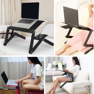 Verstelbare Computer Bureau Tafel Opvouwbare Laptop Notebook Stand Bed Lade Aluminiumlegering Draagbare Anti-Slip Tafel Kantoormeubilair