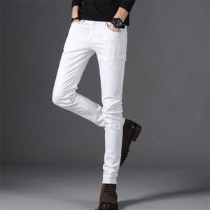 Mannen Witte Jeans Klassieke Stijl Denim Elastische Slim Fit Black Jean Broek Mannelijke Casual Business Witte Broek
