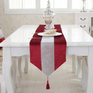 5 Moderne Tafelloper Flanel Steentjes Wedding Chirstmas Taart Bloemen Decor Tafelloper Ambachten 8 Kleuren