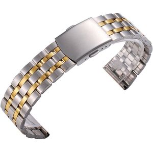 18Mm 20Mm 22Mm Goud Zilver Rose Goud Roestvrij Stalen Horloge Band Strap Metalen Armbanden Voor Mannen Vrouwen horloges Horlogeband