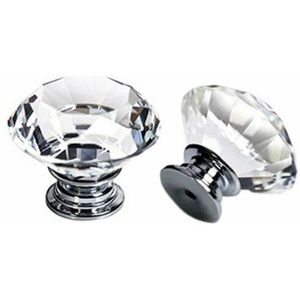 30Mm/40Mm Diamond Crystal Glazen Deur Kast Lade Kast Knoppen Handles Pulls