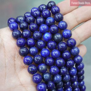 Natuursteen Kralen Lapis Lazuli Steen Losse Ronde Kralen Voor Sieraden Bevindingen Diy Armband Ketting 15 ""Strand 4 6 8 10 12 14Mm