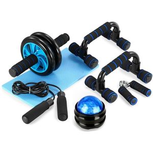 Tomshoo 5-In-1 Ab Wiel Roller Kit Druk Roller Push-Up Bar Jump Rope Hand Gripper knie Pad Abdominale Home Gym Fitness Apparatuur