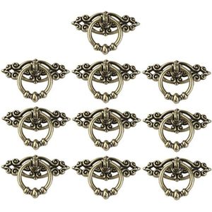 10Pcs Vintage Keukenkast Kast Dresser Deur Lade Ring Handgrepen Knoppen (Antiek Messing)