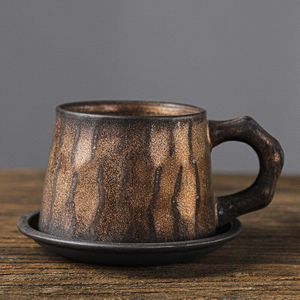 Keramische Kopje Koffie Met Schotel Art Vintage Eenvoudige Kantoor Koffie Cup Ontbijt Drink Moderne Herbruikbare Canecas Mate Cup BD50BD