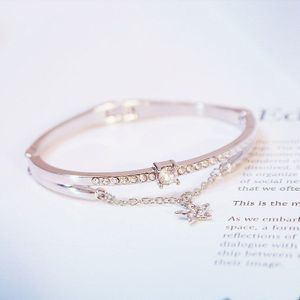 Zkceenier Armband Sliver & Rose Goud Rvs Armbanden En Armbanden Vrouwelijke Hart Liefde Charm Armband Voor Vrouwen Sieraden