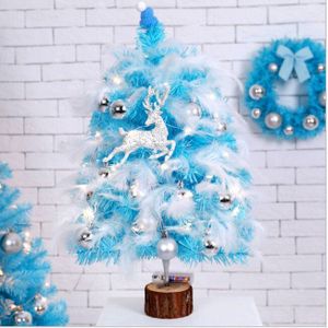 Veer Kerstboom Met Glanzende Bal Decoratie, Glitter Herten Mini Light String Dress Up Decoraties