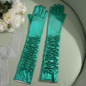 Lange Satijnen Handschoenen Voor Opera Party | Mode Satijnen Handschoenen Bruiloft Handschoenen Zwart Blauw Rose Goud Voor Prom Handschoenen
