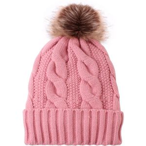 Herfst winter vrouwen hoed grote haar bal plus fluwelen beanie caps outdoor warm knit hoeden effen satijnen bonnet gorros mujer invierno