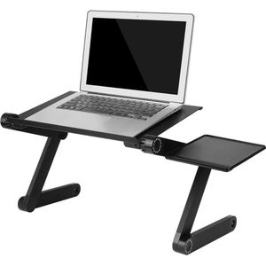 Verstelbare Aluminium Laptop Bureau Ergonomische Draagbare Tv Bed Lapdesk Lade Pc Tafel Stand Notebook Tafel Desk Stand Met Muismat