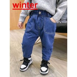 Winter Jongens Jeans Broek 2-6Yrs Kids Dikker Voegen Wol Broek Toevallige Wassen Blue Jeans Denim Fluwelen Bovenkleding Warme Broek