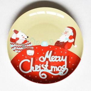 Kerst Keramische Plaat Voedsel Gerechten Cartoon Hand Geschilderd Steak Diner Borden Westerse Diner Plaat Servies Jaar Cadeau
