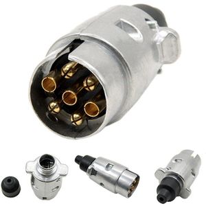 7 Pin Auto Stopcontact Ronde Mannelijke Metalen Adapter Voor Caravan Trailer Plug