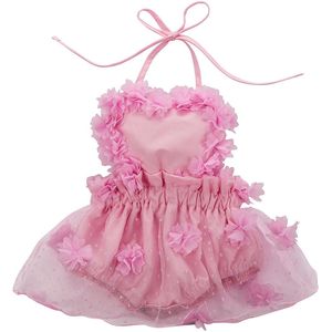 Baby Zomer Kleding Pasgeboren Baby Meisje Tule Chiffon Jurk Jumpsuit Bodysuit Solid Outfits Verstoorde Princess Gown Kleding