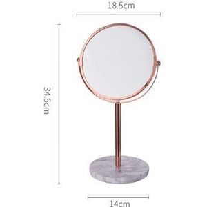 Dames Kantoor Slaapzaal Desktop Ronde Spiegel Luxe Marmeren Voet Rose Goud Spiegel Make-Up Spiegel Cosmetische Home Decor
