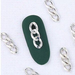 Niziquan 20Pcs Nail Art Metalen Ketting Goud Zilver Zwart Retro Punk Stijl 3Ddiy Glamour Nail Art Decoratie Accessoires