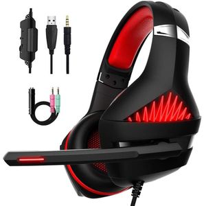 Beexcellent GM-5 Gaming Headset voor PS4 PC Xbox Een Stereo Surround Sound Over Ear Noise Cancelling Hoofdtelefoon met Microfoon LED licht