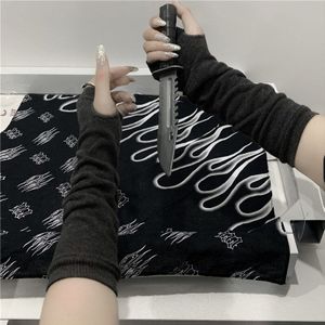 Cool Solid Black Punk Unisex Mouwen Vingerloze Handschoenen Manchet Elleboog Lengte Gothic Wanten Arm Warmer Hip Hop Rock Harajuku Cover