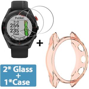 2 + 1 Protector Case + Screen Protector Voor Garmin Aanpak S62 Smart Watch Soft Tpu Beschermhoes Shell Gehard Glas film