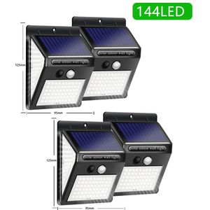 100/144 Led Solar Light Outdoor Solar Lamp Pir Motion Sensor Wandlamp Waterdichte Zonne-energie Zonlicht Tuin Lamp 1 modus