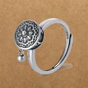 Mantra Boeddhisme Om Mani Padme Hum Vinger Ringen Letters Lucky Religie Amulet Tibetaans Zilveren Draaien Ring Voor vrouwen