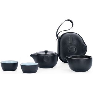TANGPIN zwart servies keramische theepot theekopjes een thee sets draagbare reizen thee sets met reistas