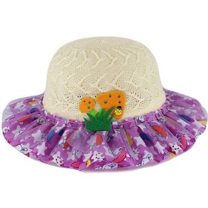 Miaoxi Mode Schoonheid Meisjes Zomer Zonnehoed 4 Kleuren Kind Ademend Mooie Caps Voor Kids Bloemen Bonnet Polyester Gorros