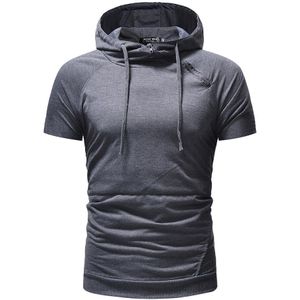 Mannen Rotator Cuff Tuibrug T-shirt Tijger Hoofd Geborduurde T-shirt Knit Hooded Korte Mouwen T-shirt