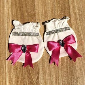 Pasgeboren Baby Jongen en Meisje Hand Handschoenen Wit Strass Wanten Crystal Bow-Knoop Kinderen Baby Katoen Dunne Handschoenen Kleding