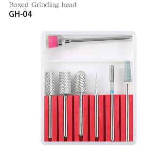 6Pcs Rainbow Tungsten Carbide/Keramische Nail Boren Set In Doos Manicure Machine Accessoires Frees Elektrische Nail dril