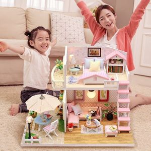 Diy Miniatuur Puzzel Speelgoed Poppenhuis Model Verjaardag Kerstcadeaus Speelgoed Voor Kinderen Leuke baby angel hut Verjaardag Christmas