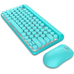 Vintage Wireless 2.4G Toetsenbord En Muis Kleurrijke Ergonomische Muis Toetsenborden Set Retro Keycaps Pc Computer Toetsenbord Kantoor Gaming